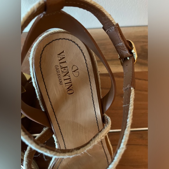 Valentino Roman Rockstud Quilted Espadrille Wedge Sandals sz EU42 - Picture 7 of 13